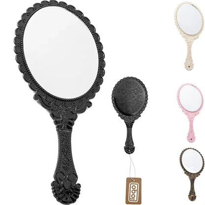 Vintage Oval Handheld Makeup Mirror