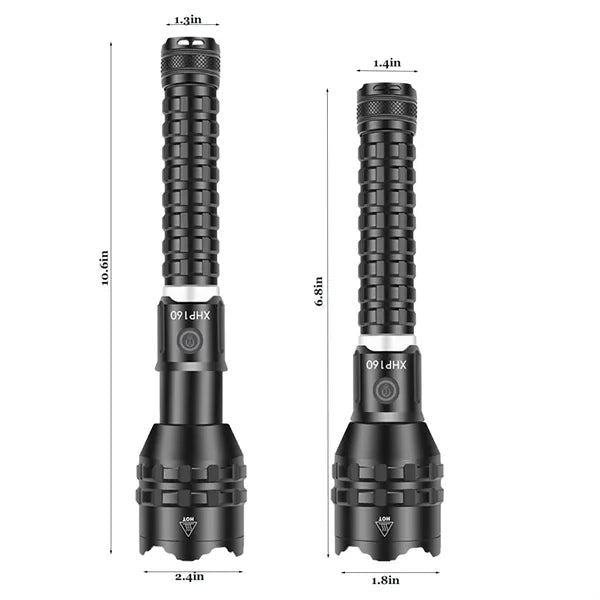USB-C Rechargeable Flashlight - Zoom Beam & Power Alert