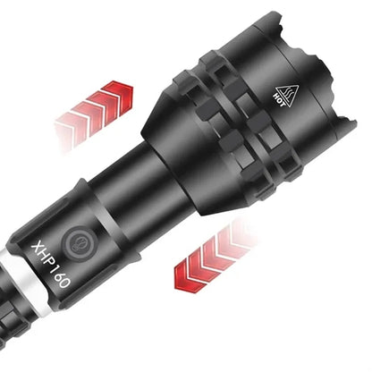 USB-C Rechargeable Flashlight - Zoom Beam & Power Alert