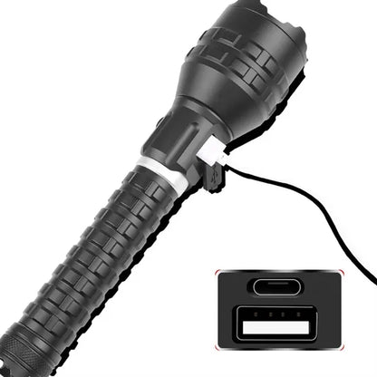 USB-C Rechargeable Flashlight - Zoom Beam & Power Alert
