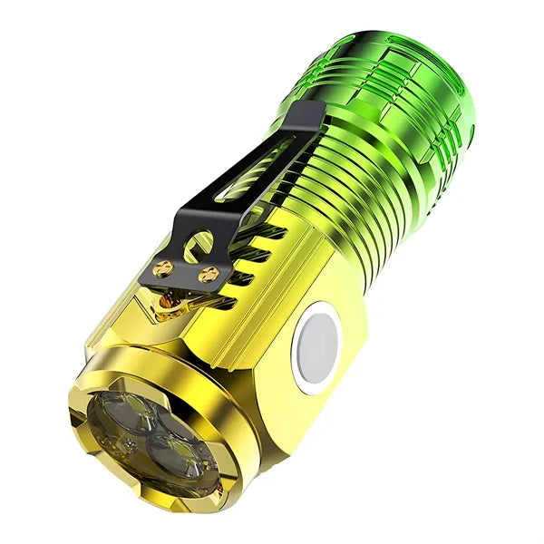 Three-Eyed Rechargeable LED Flashlight - Zoom & Magnetic
