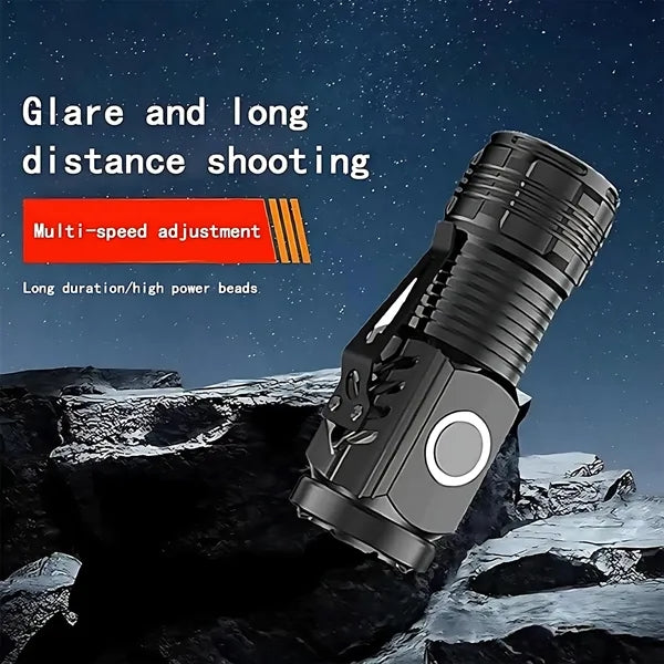Three-Eyed Rechargeable LED Flashlight - Zoom & Magnetic