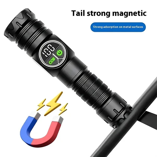 Adjustable Outdoor Aluminum Flashlight with Digital Display