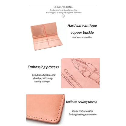 Leather Car Registration and Insurance Card Holder