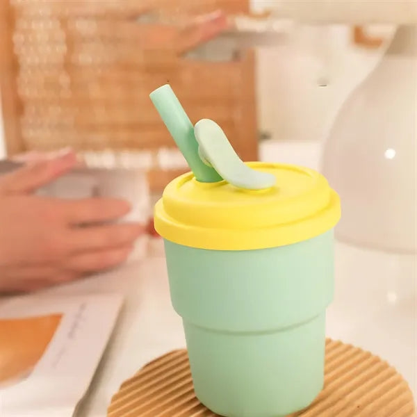 12oz Children's Silicone Straw Cup - BPA-Free & Spill-Proof