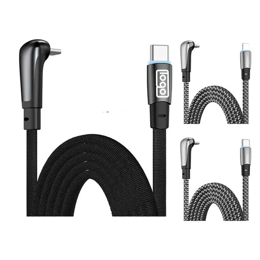 60W Vehicle Elbow Cable - Fast Charging & Data Transfer