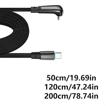 60W Vehicle Elbow Cable - Fast Charging & Data Transfer