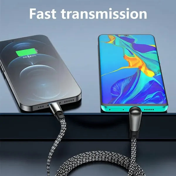 60W Vehicle Elbow Cable - Fast Charging & Data Transfer