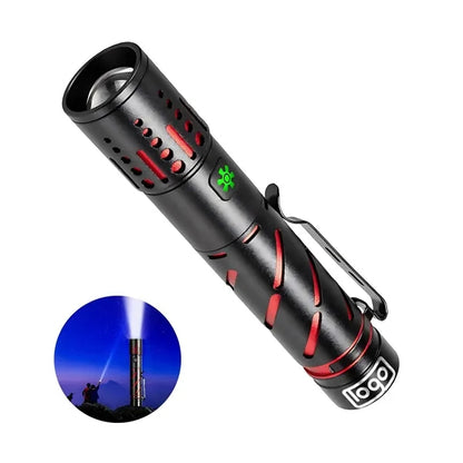 Aluminum Outdoor Laser Flashlight -Waterproof & Rechargeable