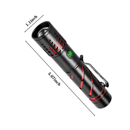 Aluminum Outdoor Laser Flashlight -Waterproof & Rechargeable