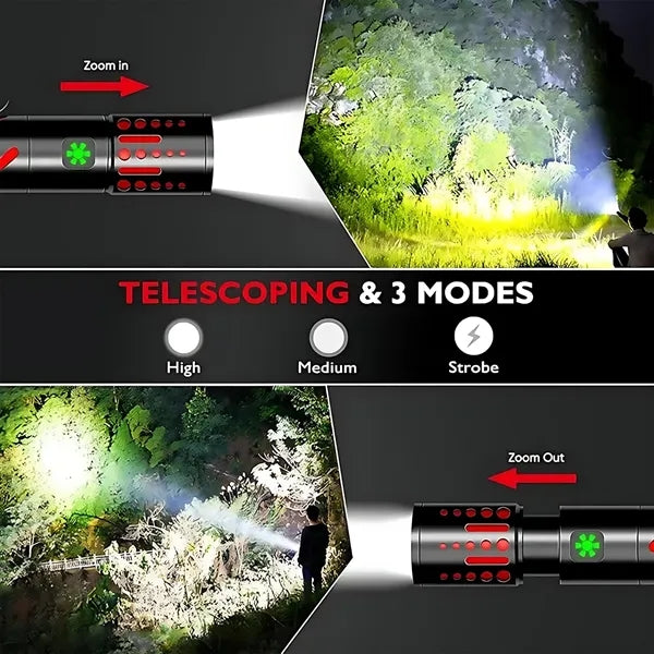 Aluminum Outdoor Laser Flashlight -Waterproof & Rechargeable