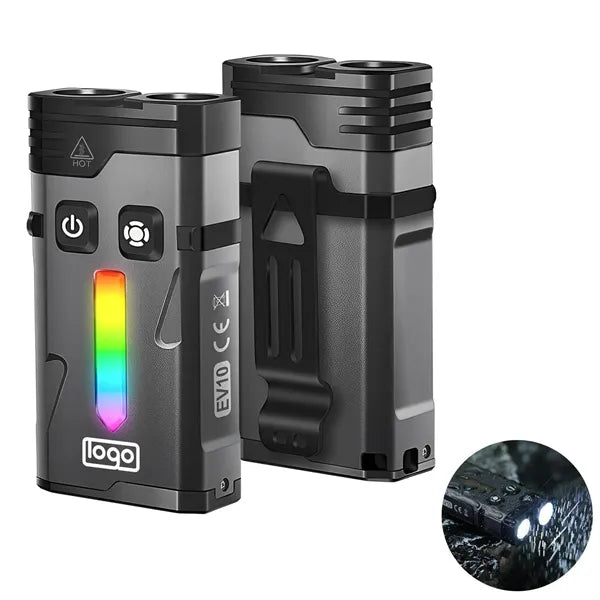 Mini USB Keychain Flashlight - High-Lumen Dual-Mode RGB