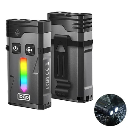 Mini USB Keychain Flashlight - High-Lumen Dual-Mode RGB