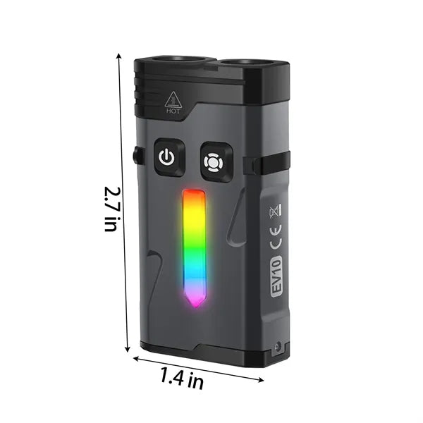 Mini USB Keychain Flashlight - High-Lumen Dual-Mode RGB