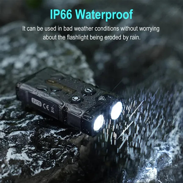 Mini USB Keychain Flashlight - High-Lumen Dual-Mode RGB