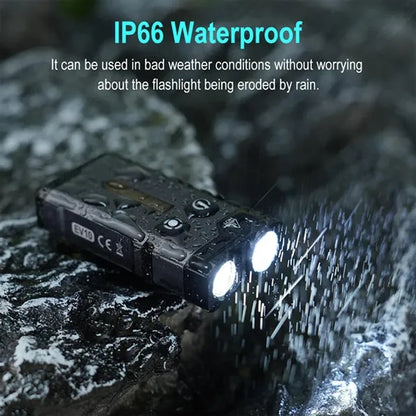 Mini USB Keychain Flashlight - High-Lumen Dual-Mode RGB