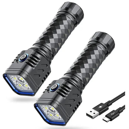USB Rechargeable Aluminum Flashlight - 3 Modes & Safe
