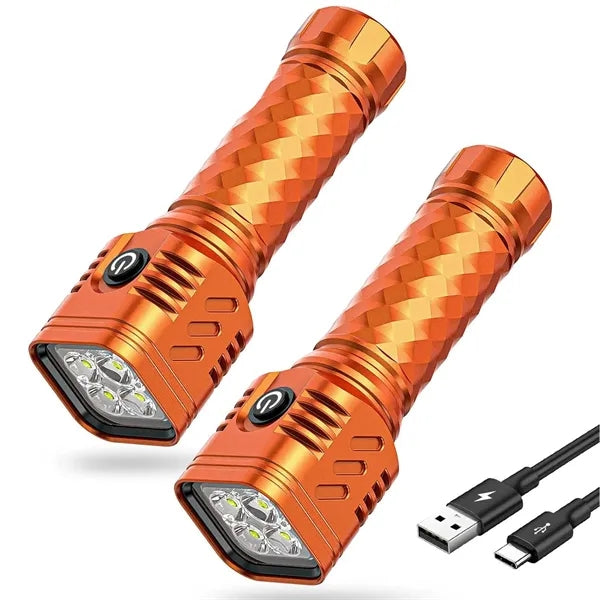 USB Rechargeable Aluminum Flashlight - 3 Modes & Safe