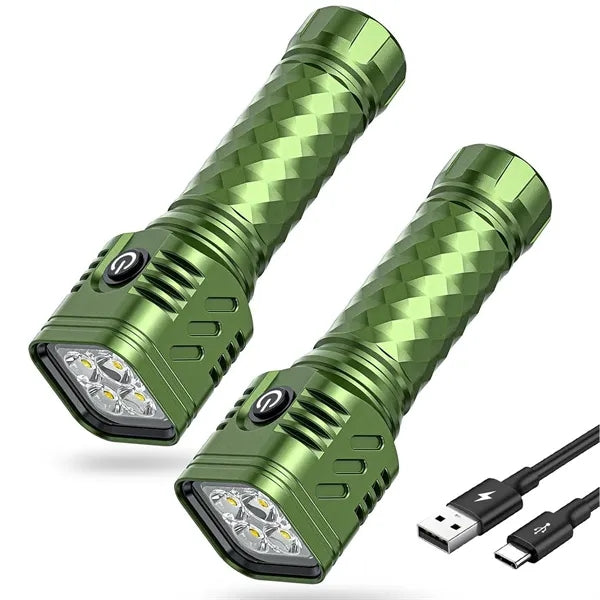 USB Rechargeable Aluminum Flashlight - 3 Modes & Safe