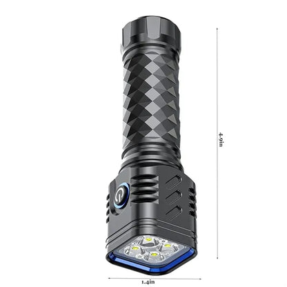 USB Rechargeable Aluminum Flashlight - 3 Modes & Safe