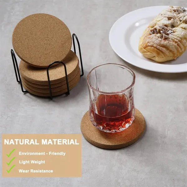 Round Cork Trivet Holder
