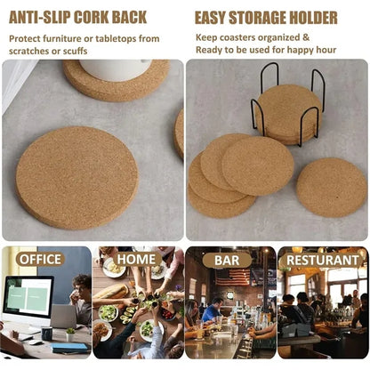 Round Cork Trivet Holder