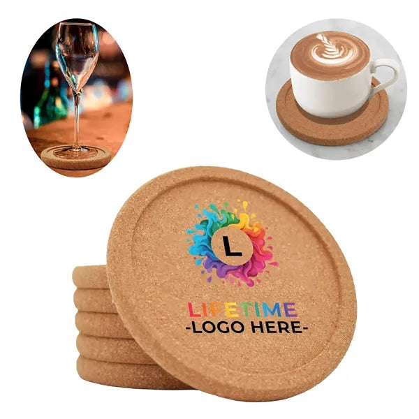 Round Lip Cork Coaster