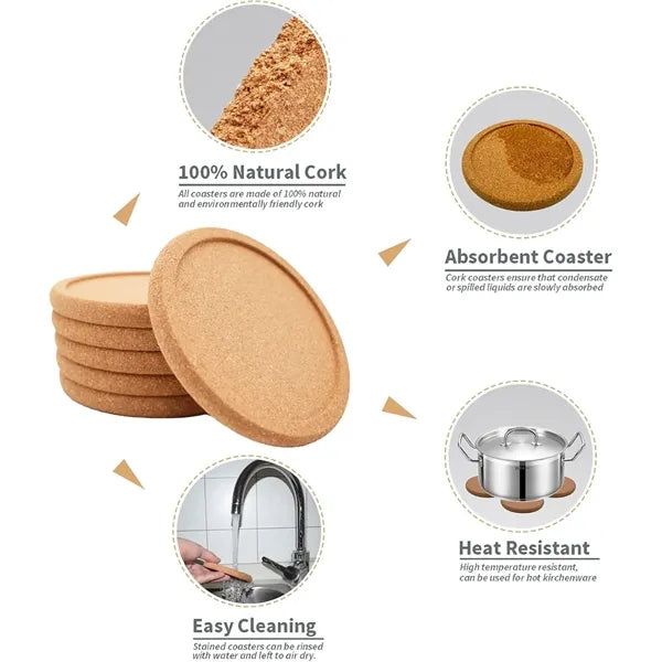 Round Lip Cork Coaster
