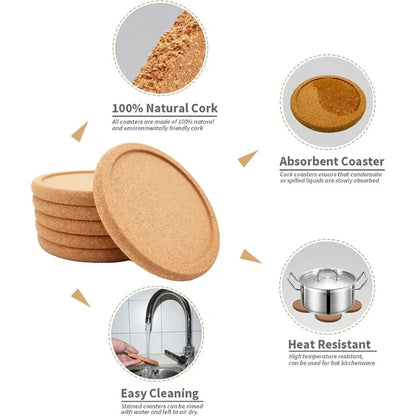 Round Lip Cork Coaster
