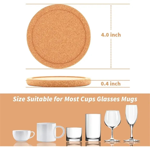 Round Lip Cork Coaster