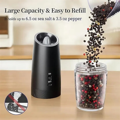 Mini smart gravity-sensing electric salt and pepper grinder