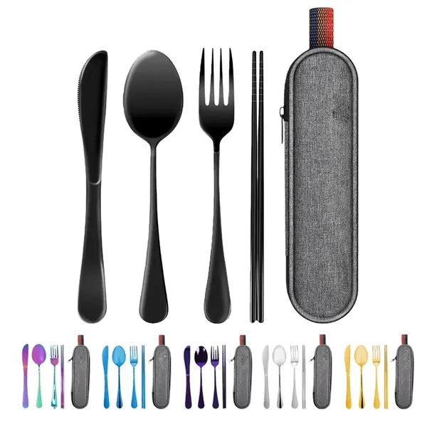 Travel Utensils Silverware Set with Case