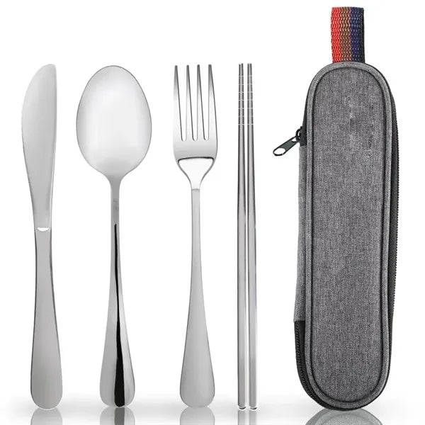 Travel Utensils Silverware Set with Case