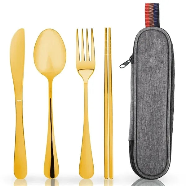 Travel Utensils Silverware Set with Case