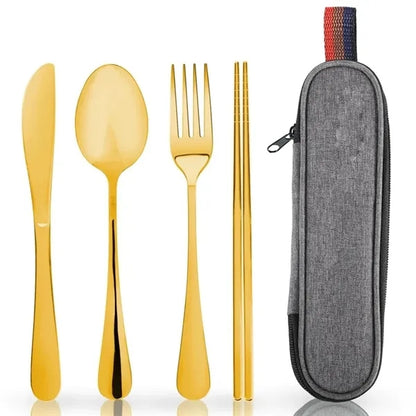 Travel Utensils Silverware Set with Case