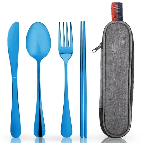 Travel Utensils Silverware Set with Case