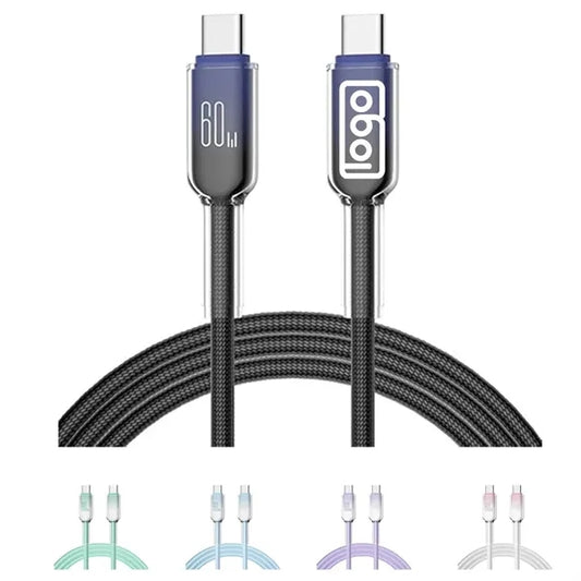 60W Fast Charging USB Type-C Cable - Ice Crystal Design