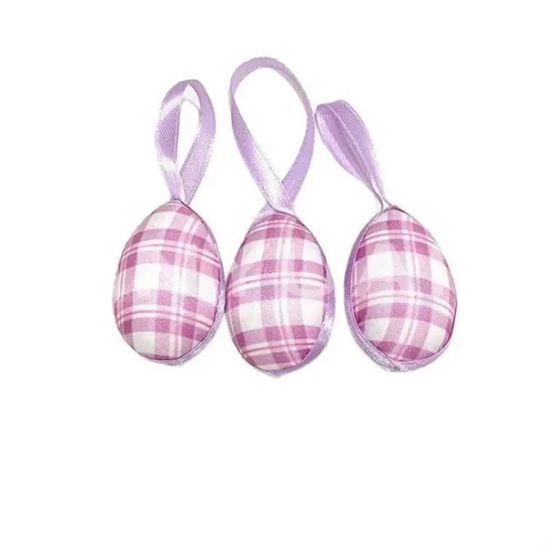 Fabric Wrapped Easter Eggs Hanging Ornaments