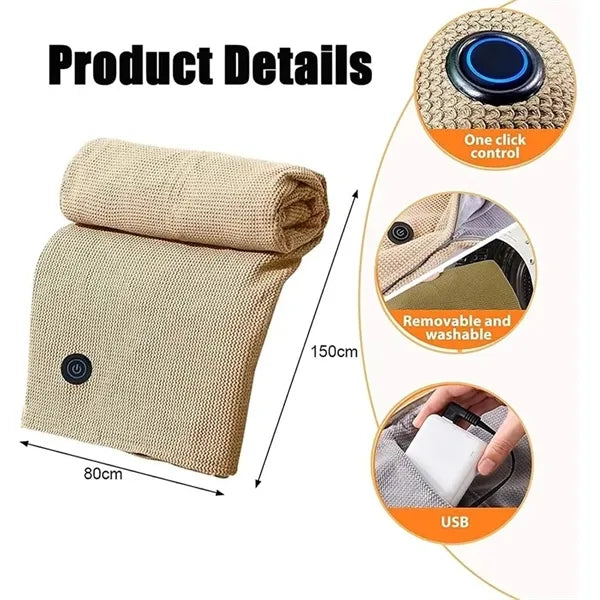 Portable Heated Blanket Shawl Wrap