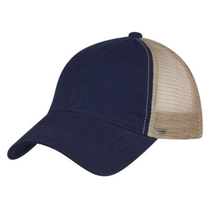 Washed Cotton Mesh Back Trucker Cap