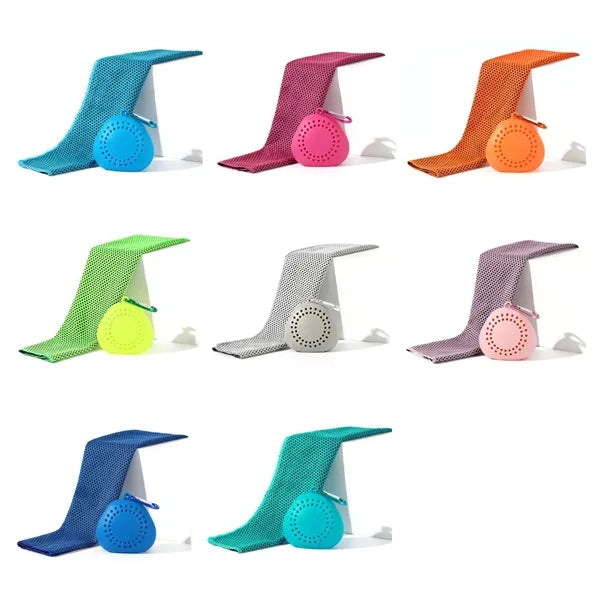 Compact Microfiber Towel in Portable Silicone Clip Case
