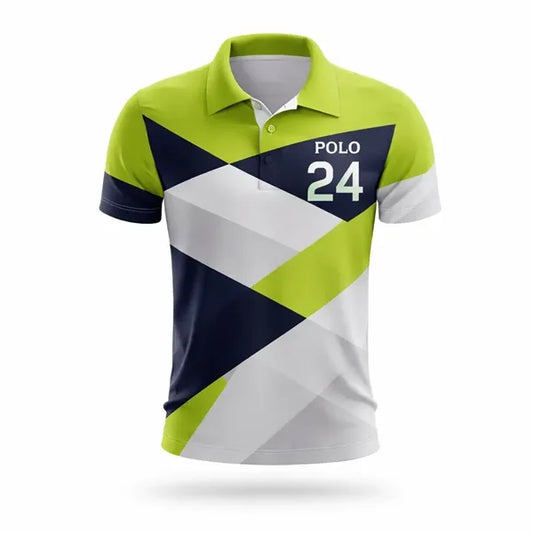 Sublimated Jacquard Stripe Short Sleeve Polo Shirt