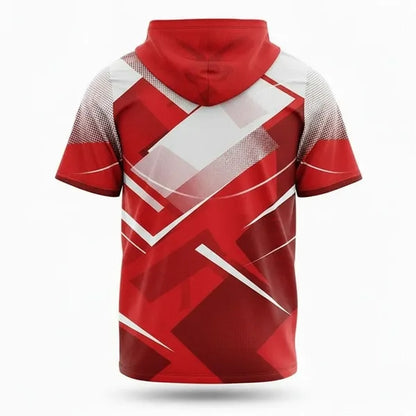 Sublimated Poly Spandex Short Sleeve Hooded T-Shirt