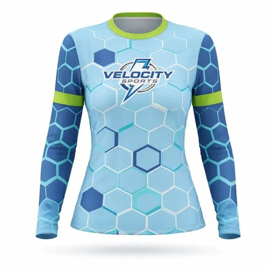 Women's Pinhole Mesh Long Sleeve T Shirt Sublimated