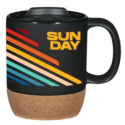 14 Oz. Full Color Cork Base Ceramic Mug
