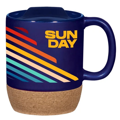 14 Oz. Full Color Cork Base Ceramic Mug