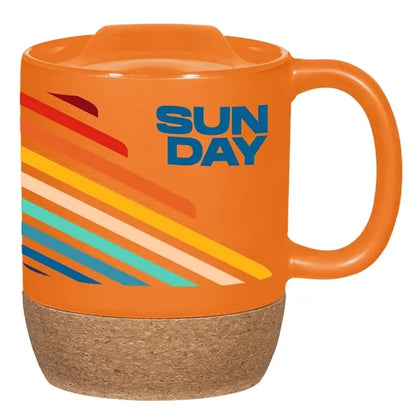 14 Oz. Full Color Cork Base Ceramic Mug