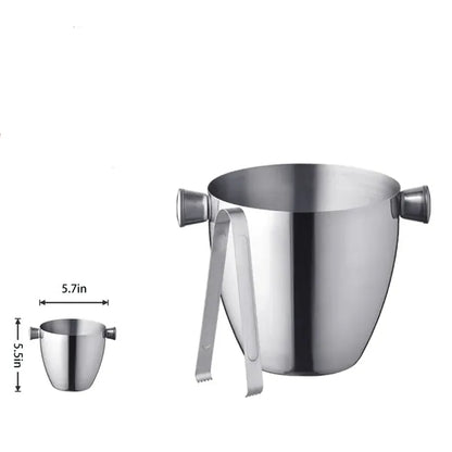 Stainless Steel Ice Bucket With Clip
