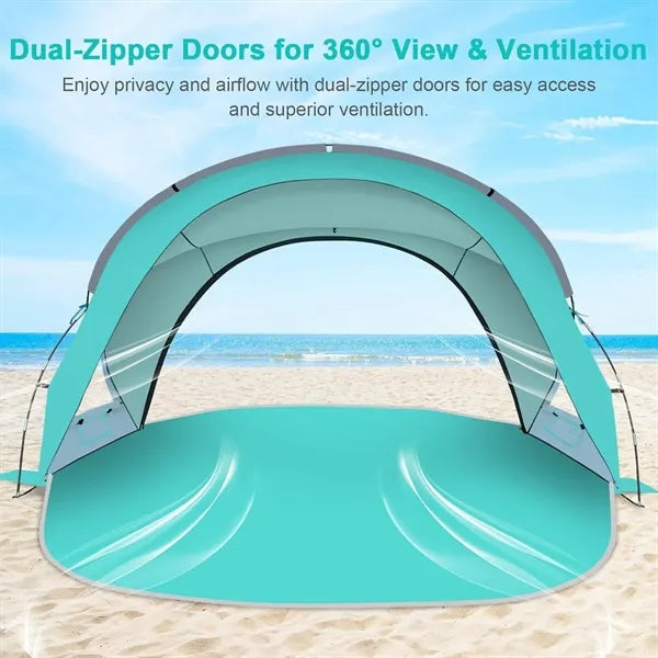 Dual Zipper Doors UV Protection Beach Tent