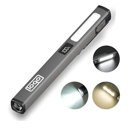 USB Rechargeable Pen Flashlight w/ Clip - Multi-Use Design